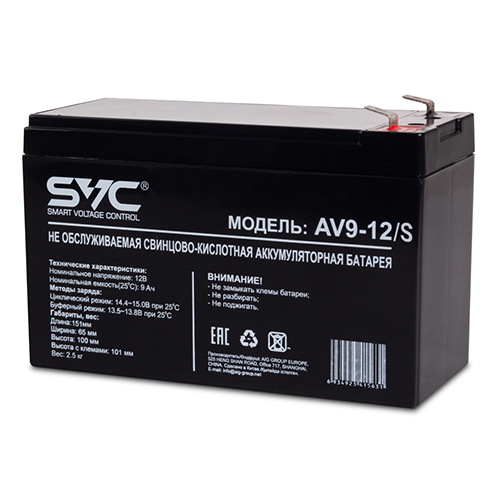 Аккумулятор SVC AV9-12/S для ИБП