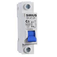 Автоматический выключатель ВА 47-29 1P 6А (С) 4,5 кА Sirius