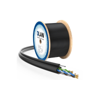 U/UTP Cat5e PE 4x2x0,51 с тросом медный чёрный внешний кабель витая пара DLAN