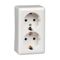 PA-128-VEG 16A розетка двухместная с заземлением Sirius