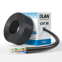 U/UTP Cat5e PE 4x2x0,48 медный чёрный внешний кабель витая пара DLAN