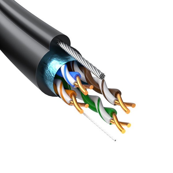 F/UTP-5e 4x2x0,5 внешний кабель парной скрутки с тросом DLAN